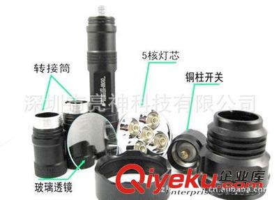 亮神WF-1200L 五燈LED強光遠射手電，照亮黑夜的科技之光